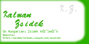 kalman zsidek business card